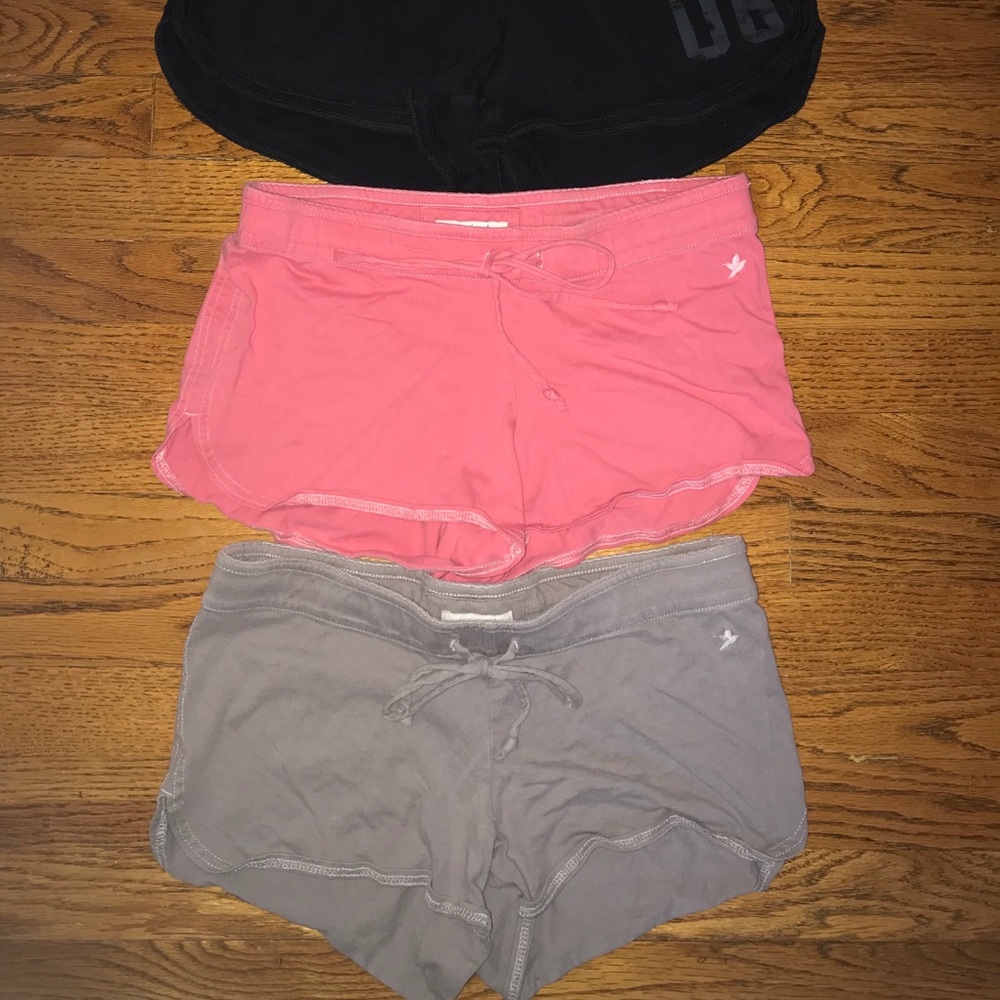 Aerie Comfort Shorts 3 pair set: Black, Pink, Grey